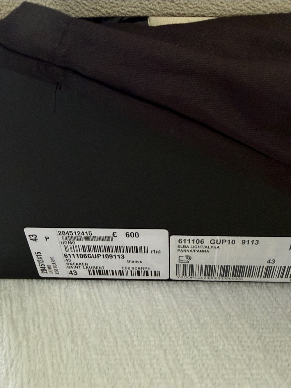 Saint Laurent Men's Beige Canvas & Suede Low-Top Sneakers - Picture 7 of 7
